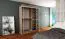 Schiebetürenschrank / Kleiderschrank Jan 03A, Farbe:  Schwarz / Weiß matt - Abmessungen: 200 x 150 x 62 cm ( H x B x T)