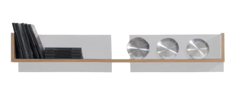 Hängeregal "Tinlot" 13, Weiß / Walnuss - Abmessungen: 20 x 110 x 24 cm (H x B x T)