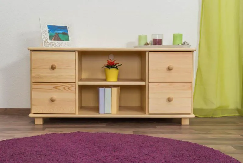 TV-Schrank Massivholz Farbe: Natur 55x118x47 cm  Abbildung
