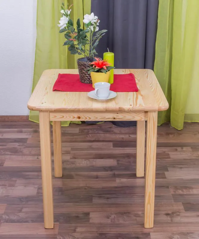 Massivholz Esstisch 70x70 cm Kiefer, Farbe: Natur Abbildung