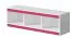 Kinderzimmer - Hängeregal / Wandregal Walter 10, Farbe: Weiß / Rosa Hochglanz - 41 x 120 x 32 cm (H x B x T)