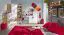 Kinderzimmer - Schrank Fabian 05, Farbe: Eiche Hellbraun / Weiß / Rosa - 190 x 40 x 40 cm (H x B x T)