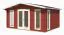 Gartenhaus G291 Schwedenrot inkl. Fußboden - 44 mm Blockbohlenhaus, Grundfläche: 17,28 m², Satteldach