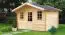 Holz-Gartenhaus 2,98 x 3,98 Meter (inkl. Dach) | Naturbelassen | Satteldach | 44 mm Blockbohlen-Haus Abbildung
