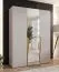 Drehtürenschrank / Kleiderschrank | Farbe: Kaschmir | 1 Spiegeltür | Griffe: Gold | 2 Fächer | Soft-Close | 2 Kleiderstangen | Maße: 150 x 52 x 202 cm | ABS