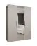 Kleiderschrank / Drehtürenschrank Korab 75, Farbe: Kaschmir, 1,5 Meter breit, zwei Kleiderstangen, Soft-Close, eine Spiegeltür, Griffe: Schwarz, zwei Fächer