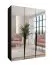 Kleiderschrank | Farbe: Schwarz | 3 Spiegeltüren | 2 Fächer | 2 Kleiderstangen | Maße: 150 x 52 x 202 cm | Griffe: Schwarz | Soft-Close-Funktion | ABS-Kantenschutz