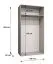 Kleiderschrank mit Soft-Close-Funktion | Farbe: Walnuss | ein Fach | 1 Meter breit | eine Kleiderstange | Griffe: Gold | zwei Spiegeltüren