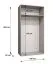 Kleiderschrank / Drehtürenschrank | Farbe: Weiß | 1 Meter breit | 1 Fach | 1 Kleiderstange | Griffe: Schwarz | Maße: 100 x 52 x 202 cm | Soft-Close-Funktion | ABS