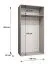 Kleiderschrank / Drehtürenschrank | Farbe: Walnuss | Griffe: Gold | ein Fach | 1 Meter breit | eine Kleiderstange | Soft-Close-Funktion | zwei Türen