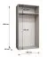 Drehtürenschrank / Kleiderschrank | 1 Meter breit | ABS-Kantenschutz | Griffe: Schwarz | Farbe: Schwarz | Maße: 100 x 52 x 202 cm | für Schlafzimmer