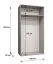 Kleiderschrank mit einen Fach Korab 117, Farbe: Schwarz, 1 Meter breit, eine Kleiderstange, zwei Spiegeltüren, Griffe: Kaschmir, Soft-Close-Funktion