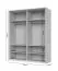 Viertüriger Drehtürenschrank mit Rahmen Neiafu 36, verstellbare Füße, Farbe: Kaschmir, Soft-Close-Funktion, Maße: 226 x 187 x 60 cm, sechs Einlegeböden