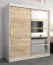 Schiebetürenschrank / Kleiderschrank Aizkorri 04A mit Spiegel, Farbe: Weiß matt / Eiche Sonoma - Abmessungen: 200 x 180 x 62 cm (H x B x T)
