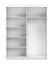 Kleiderschrank / Schiebetürenschrank 1,5 Meter breit | Bucegi 01 | Weiß | mit Spiegel | 2 Türen | 6 Fächer | Griffe: Aluminium | 200 x 150 x 61 cm