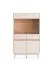 Vitrine Humboldt 03 | Maße: 92 x 40 x 156 cm | Farbe: Eiche Cremona  / Kaschmir | Beine: Metall | 4 Türen | Soft-Close | ABS-Kanten