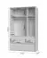 Kleiderschrank mit Spiegel Papauta 04, Farbe: Kaschmir / Eiche dunkel - Abmessungen: 226 x 142 x 60 cm (H x B x T)