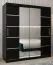 180 cm breiter Kleiderschrank mit 2 Türen | 10 Fächer | Farbe: Schwarz Abbildung