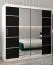 2 Meter breiter Kleiderschrank mit 2 Türen | Farbe: Weiß / Schwarz Abbildung