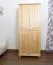 Kleiderschrank | 2 Drehtüren | 4 Fächer | mit Kleiderstange | 80 cm breit | Massivholz | Farbe: Natur Abbildung