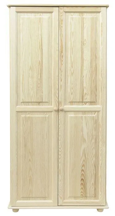 Vollholz-Kleiderschrank, Farbe: Natur 195x92x59 cm Abbildung