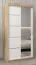 Schiebetürenschrank / Kleiderschrank Jan 01B mit Spiegel, Farbe: Eiche Sonoma / Weiß matt  - Abmessungen: 200 x 100 x 62 cm ( H x B x T)