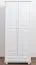 Kleiderschrank Kiefer Vollholz massiv weiß lackiert 006 - Abmessung 190 x 80 x 60 cm (H x B x T)