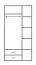 Drehtürenschrank / Kleiderschrank Riemst 01, Farbe: Eiche / Weiß - Abmessungen: 194 x 90 x 50 cm (H x B x T)