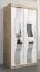 100 cm breiter Kleiderschrank mit 5 Fächern und 2 Türen | Farbe: Sonoma Eiche / Weiß Abbildung