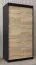 1 Meter breiter Kleiderschrank mit 2 Türen | Farbe: Schwarz Abbildung