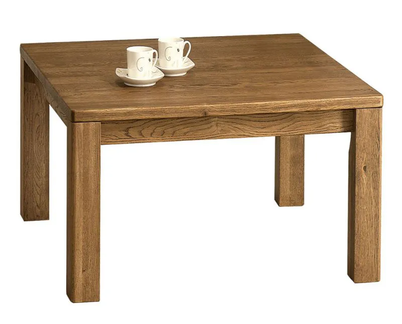 Couchtisch Jussara 15, Farbe: Bernstein, Eiche massiv – 100 x 100 x 39 cm (B x T x H)