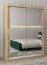 Schiebetürenschrank / Kleiderschrank Bisaurin 3D mit Spiegel, Farbe: Eiche Sonoma - Abmessungen: 200 x 150 x 62 cm ( H x B x T)