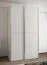 Kleiderschrank / Schiebetürenschrank | 2 Schiebetüren | 2 Kleiderstangen | 245,5 x 140 x 64 cm | 6 Fächer | 6 Einlegeböden | Farbe: Weiß | ABS-Kanten