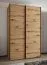 Kleiderschrank / Schiebetürenschrank | 245,5 x 150 x 64 cm | 2 Schiebetüren | 2 Kleiderstangen| 6 Fächer | 6 Einlegeböden | Farbe: Eiche Artisan