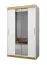 Helles Schiebetürenschrank mit Spiegel Bernina 04, Weiß Matt, Maße: 200 x 120 x 62 cm, Führungen aus Aluminium, 5 Fächer