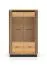 Breite Vitrine mit zwei Türen Dagali 05, Farbe: Eiche / Schwarz, Soft-Close-System, 2 Glaseinlegeböden, ABS-Kantenschutz, Maße: 141 x 92 x 40 cm, vier Fächer