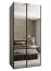 Kleiderschrank / Schiebetürenschrank | 2 Kleiderstangen | 6 Fächer | 245,5 x 100 x 64 cm | 6 Einlegeböden | 2 Schiebetüren | Farbe: Kaschmir