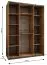 Kleiderschrank / Schiebetürenschrank | 245,5 x 160 x 64 cm | 2 Kleiderstangen | Soft-Close | Spiegel | Farbe: Eiche Artisan | 2 Schiebetüren | 11 Fächer