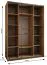 Kleiderschrank / Schiebetürenschrank | Farbe: Schwarz | Soft-Close | 2 Kleiderstangen | 11 Fächer | 2 Schiebetüren | Spiegel | 245,5 x 160 x 64 cm