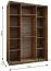 Kleiderschrank / Schiebetürenschrank | Farbe: Weiß | 245,5 x 170 x 64 cm | 2 Kleiderstangen | 11 Fächer | 2 Schiebetüren | Soft-Close | Spiegel