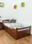 Einzelbett / Gästebett "Easy Premium Line" K1/2h inkl. 2. Liegeplatz und 2 Abdeckblenden, 90 x 200 cm Buche Vollholz massiv dunkelbraun lackiert