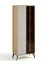 Vitrine mit viel Stauraum | 68,5 x 35,5 x 179 cm | ABS-Kantenschutz | inkl. LED-Beleuchtung | Metallbeine | Eiche Cremona / Beige | 10 Fächer