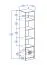 Kinderzimmer - Regal Fabian 06, Farbe: Eiche Hellbraun / Weiß / Grau - 190 x 40 x 40 cm (H x B x T)