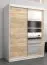 150 cm breiter Kleiderschrank mit 5 Fächern und 2 Türen | Farbe: Sonoma Eiche / Weiß Abbildung