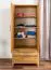 90 cm breiter Kleiderschrank mit 2 Türen, 4 Fächern und 2 Schubladen aus Massiv-Holz | Farbe: Natur | Tiefe: 40 cm Abbildung