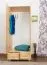 Kleiderschrank | 2 Drehtüren | 2 Schubladen | 1 Fach | mit Kleiderstange | 90 cm breit | Massivholz | Farbe: Natur Abbildung