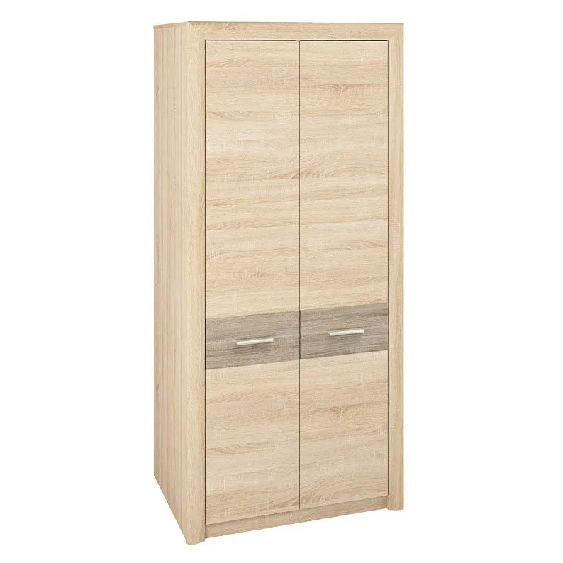 92 cm breiter Kleiderschrank mit 2 Türen | Farbe: Sonoma Eiche Abbildung