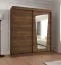 Kleiderschrank| 1,8 Meter breit | Farbe: Walnuss | eine Spiegeltür | Aluminiumschienen | 10 Fächer | Schiebetürenschrank | zwei Kleiderstangen