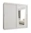 Kleiderschrank Aletschhorn 18, 2 Meter breit, Farbe: Weiß, eine Spiegeltür, Aluminiumschienen, 10 Fächer, Schiebetürenschrank, zwei Kleiderstangen