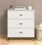Kommode | 3 Schubladen | Farbe: Kaschmir | modernes Design | Maße: 80 x 40 x 90 cm | ABS-Kanten | Beine & Griffe: Schwarz | für Schlafzimmer